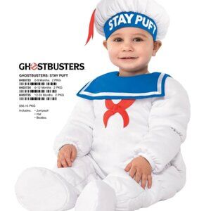 Ghostbusters Halloween StayPuft 3-6 Month Infant Costume NWT